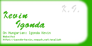 kevin igonda business card